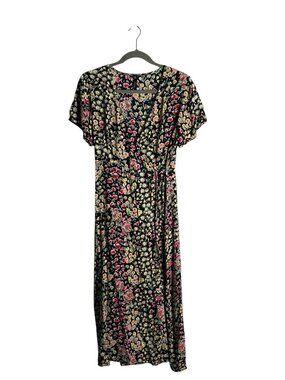 Boho Summer Casual Floral Print Wrap Maxi Dress